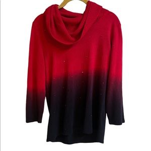Elementz Red Black Sweater Lightweight 3/4 Sleeves